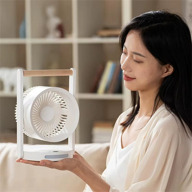 New Portable Portable Portable Fan Bedroom Lighting Large Wind Power Fan USB Home Desktop Small Table Fan Electric Fan