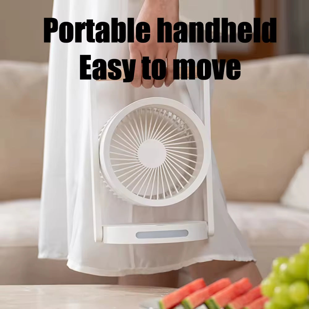 New Portable Portable Portable Fan Bedroom Lighting Large Wind Power Fan USB Home Desktop Small Table Fan Electric Fan