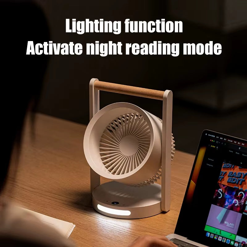 New Portable Portable Portable Fan Bedroom Lighting Large Wind Power Fan USB Home Desktop Small Table Fan Electric Fan